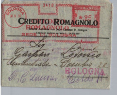 ITALIA 1935  -   Annullo Meccanico Rosso (EMA)  Credito Romagnolo Sede Di Bologna - Franking Machines (EMA)
