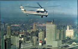 CPA Chicago Illinois USA, Hubschrauber über Der Stadt, Helicopter Airways - Sonstige & Ohne Zuordnung