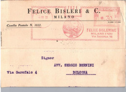 ITALIA 1933   -   Annullo Meccanico Rosso (EMA)  Felice Bisleri  & C Milano - Frankeermachines (EMA)