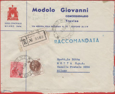 ITALIA - Storia Postale Repubblica - 1960 - 35 Antica Moneta Siracusana + 100 Antica Moneta Siracusana - RACCOMANDATA - - 1946-60: Marcofilie