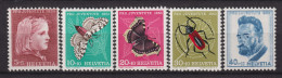 1953 Schweiz Pro Juventute ** Zum:CH J148-J152,Yt:CH 539-543, Mi:CH 588-592, Mädchenbildnis Und Insekten - Unused Stamps