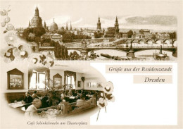 73859997 Dresden Elbe Panorama Cafe Schinkelwache Am Theaterplatz  - Dresden