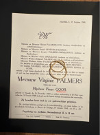 Mevr Virginie Palmers Wed Goor Pierre *1868 Hasselt +1948 Hasselt Runkst Cox Lelievre Dirix Rossi Meubus Kenis - Overlijden