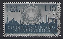 Italy 1956  10 Jahre Republik (o) Mi.967 - 1946-60: Oblitérés