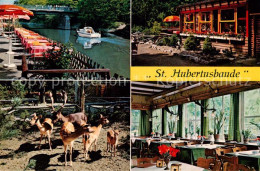 73859840 Berlin Cafe Restaurant St Hubertusbaude Terrasse Gastraum Wildgehege Be - Autres & Non Classés
