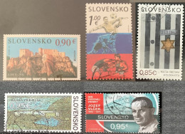 SLOVAKIA 2017 Holocaust,Technical Monuments,Europa,Sportsmen&Personalities Postally Used Michel# 814,815,817,821,833 - Usados