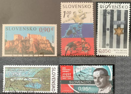 SLOVAKIA 2017 Holocaust,Technical Monuments,Europa,Sportsmen&Personalities Postally Used Michel# 814,815,817,821,833 - Gebruikt