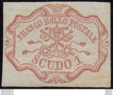 1852 Pontificio 1s. Rosa Carm. Vivo MNH Sass N.11a - Estados Pontificados