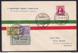 1929 Vaticano  , Primo Volo Roma-Genova Longhi 1963 Aerogrammi 162 - FDC