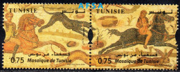 2024-Mosaïques De Tunisie (Paire Se Tenant) //2024-Mosaics From Tunisia ( Pair) - Tunesien (1956-...)