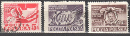 Poland 1948 Working Class Party Congress - Mi 505-07 - Used - Oblitérés