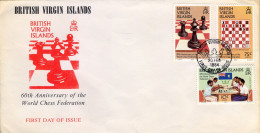 1984 BRITISH VIRGIN ISLANDS , 60TH. ANNIVERSARY OF THE WORLD CHESS FEDERATION , AJEDREZ , PRIMER DIA , FIRST DAY - Schaken