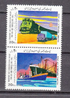 Iran 1989,2V,train,trein,raiway,spoorweg,boats,ships,MNH/Postfris(A5001)) - Trains