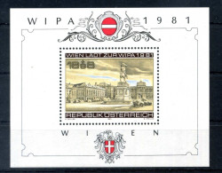 1981 AUSTRIA BF 10 MNH ** Wipa '81 - Blokken & Velletjes