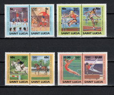 St. Lucia 1984 Olympic Games Los Angeles, Volleyball, Hurdles, Equestrian, Athletics Set Of 8 MNH - Sommer 1984: Los Angeles