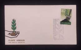 D)1972, URUGUAY, FIRST DAY COVER, ISSUE, NATIONAL REFORESTATION CAMPAIGN, PLAN TREES, FDC - Uruguay