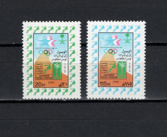 Saudi Arabia 1984 Olympic Games Los Angeles, Football Soccer Set Of 2 MNH - Summer 1984: Los Angeles