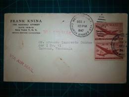 ÉTATS-UNIS, Enveloppe De "Frank Knina" Distribuée Par Avion Avec Le Cachet De La Poste "Church Street Sta.". Année 1947. - Used Stamps