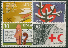 Schweiz 1986 Ereignisse Frieden Winterhilfe Kunst Rotes Kreuz 1327/30 Gestempelt - Used Stamps