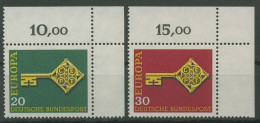 Bund 1968 Europa CEPT 559/60 Ecke 2 Oben Rechts Postfrisch (E841) - Ungebraucht