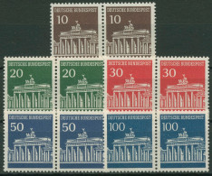 Bund 1966 Brandenburger Tor Bogenmarken 506/10 Waag. Paar Postfrisch - Ungebraucht