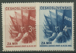 Tschechoslowakei 1952 Wiener Friedenskongress 774/75 Postfrisch - Unused Stamps