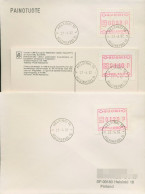 Finnland ATM 1982 Kl. Posthörner 3 Werte ATM 1.1 S1 Brief, HELSINKI (X80553) - Vignette [ATM]