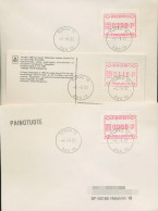 Finnland ATM 1982 Kl. Posthörner Satz 3 Werte ATM 1.1 S1 Brief, TURKU (X80552) - Timbres De Distributeurs [ATM]