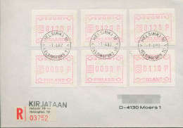 Finnland ATM 1982 Kl. Posthörner, FDC ATM 1.1 Auf Einschreiben (X80557) - Automaatzegels [ATM]