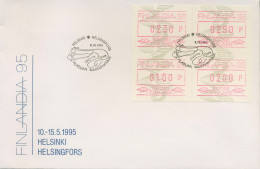 Finnland ATM 1993 FINLANDIA '95 Helsinki Satz 4 Werte ATM 18 S2 FDC (X80564) - Machine Labels [ATM]