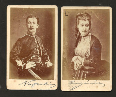 Set 2 Photo CDV Carte De Visite EMPEROR Napoleon III & EMPRESS Eugenie Montijo FRANCE. Lot 2 Albumin JOHN ETTLING 1860 - Alte (vor 1900)
