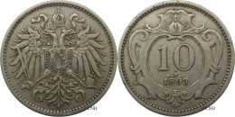 Autriche - Empire - François-Joseph Ier - 10 Heller 1893 Cannelures Larges - TTB/XF45 - Mon6487 - Oesterreich