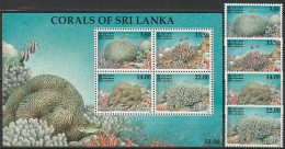 Sri Lanka  2000  Marine Life,Corals & Sponges  Set & Sheet   MNH - Vie Marine