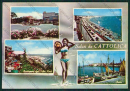 Rimini Cattolica Saluti Da Pin Up PIEGA Foto FG Cartolina KB1253 - Rimini