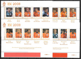 2008 20 X Persoonlijke Zegel EK 2008 Football In 4 Postfrisse Vellen NVPH Als 2562 - Nuovi