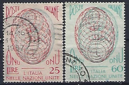 Italy 1956  Eintritt In Die UNO (o) Mi.976-977 - 1946-60: Gebraucht