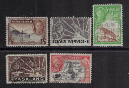 NYASALAND  1938-47  SCOTT #55,57,68,69,76,84 USED - Nyasaland (1907-1953)