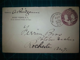 ÉTATS-UNIS, Enveloppe Préaffranchie (2 Cents). Le Cachet De La Poste Est Celui De Mount Vernon, New York. Année 1893. - Oblitérés