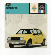 FICHE AUTOMOBILE - RENAULT 14 - Automobili