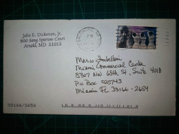 ÉTATS-UNIS, Enveloppe Circulée à Miami, Floride. Cachet De La Poste à Baltimore, Meryland En 2005. - Gebruikt