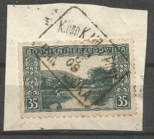 Bosnia Bosnien K.u.K. Austria Hungary Mi.38 Perforation 6½:12½:9¼:6½ Coleman 1321 Used On Piece Banja Luka Boxed 1906 - Bosnien-Herzegowina