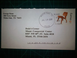 ÉTATS-UNIS, Enveloppe Circulée à Miami, Floride. Cachet De La Poste à White Oak, Texas En 2008. - Oblitérés