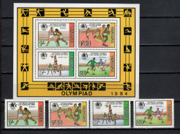 Tanzania 1984 Olympic Games Los Angeles, Boxing, Athletics, Basketball, Football Soccer Set Of 4 + S/s MNH - Estate 1984: Los Angeles