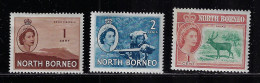 NORTH BORNEO  1954,1961  SCOTT #261,262,280  MH - Borneo Septentrional (...-1963)