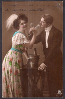 Brasil - 1911 - Couples - Colorized - Couple Doing A Toast - Coppie