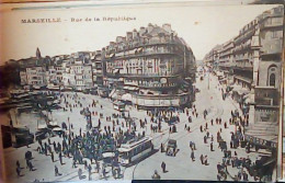 FRANCE  Marseille : 2x TRAM / STRAßENBAHN, VINTAGE OLDTIMER VOITURE - Rue De La République N1910 JV6254 - Vecchio Porto (Vieux-Port), Saint Victor, Le Panier