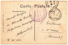 FRANCE.1916."ASSISTANCE AUX CONVALESCENTS MILITAIRES".ETS.125. MONTE-CARLO (MONACO) - WW1