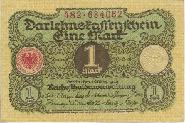 Duitsland - Darlehnskassenschein Eine Mark - 1920 - Administration De La Dette