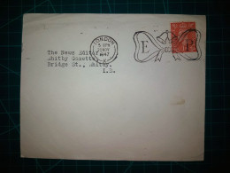 ANGLETERRE, Enveloppe Oblitérée à Londres Au Cours De L'année 1947 Avec Un Cachet Spécial En Forme D'arc Et De Cloches - Used Stamps