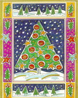 *CPM - Cartes De Voeux Double - Sapins Stylisés - New Year